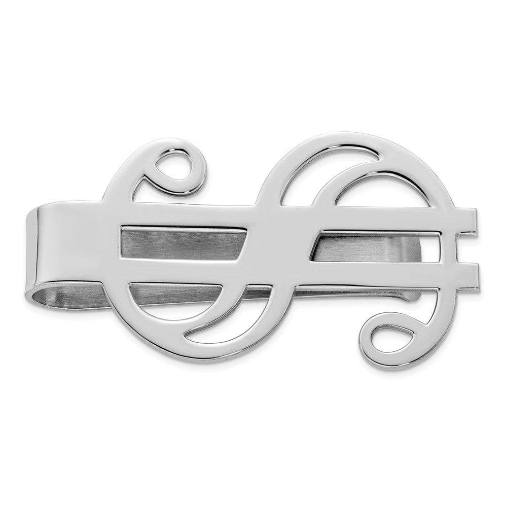 Occasion Gallery, Men's Accessories, 925 Sterling Silver Rhodium-plated Dollar Sign Money Clip