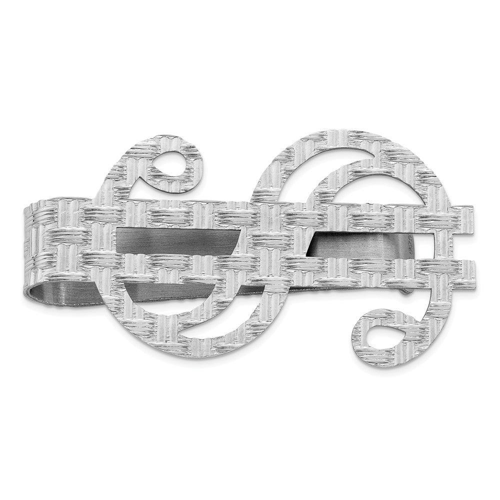 Occasion Gallery, Men's Accessories, 925 Sterling Silver Rhodium-plated Dollar Sign Money Clip