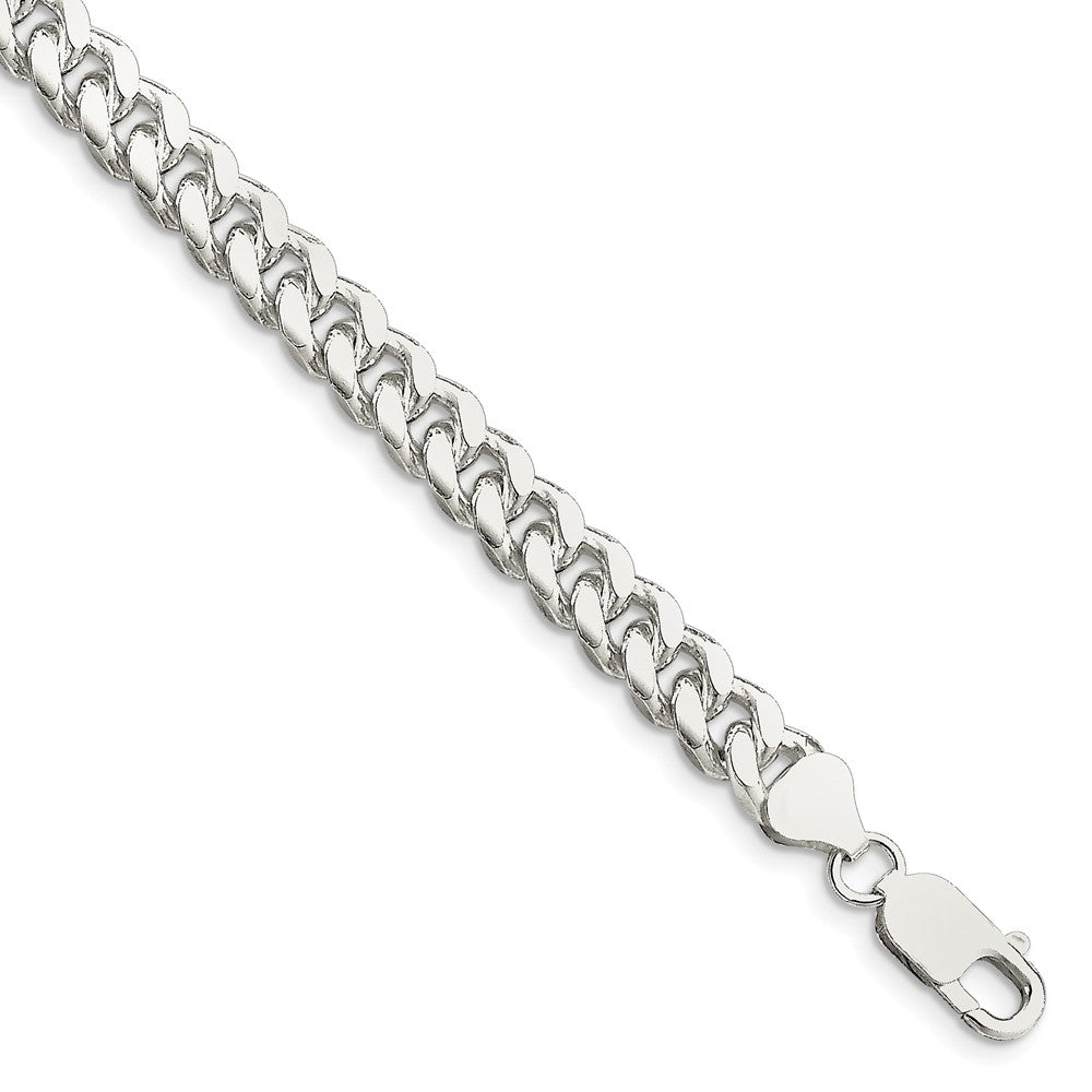 Million Charms 925 Sterling Silver 7.0mm Domed Curb Chain, Chain Length: 8 inches