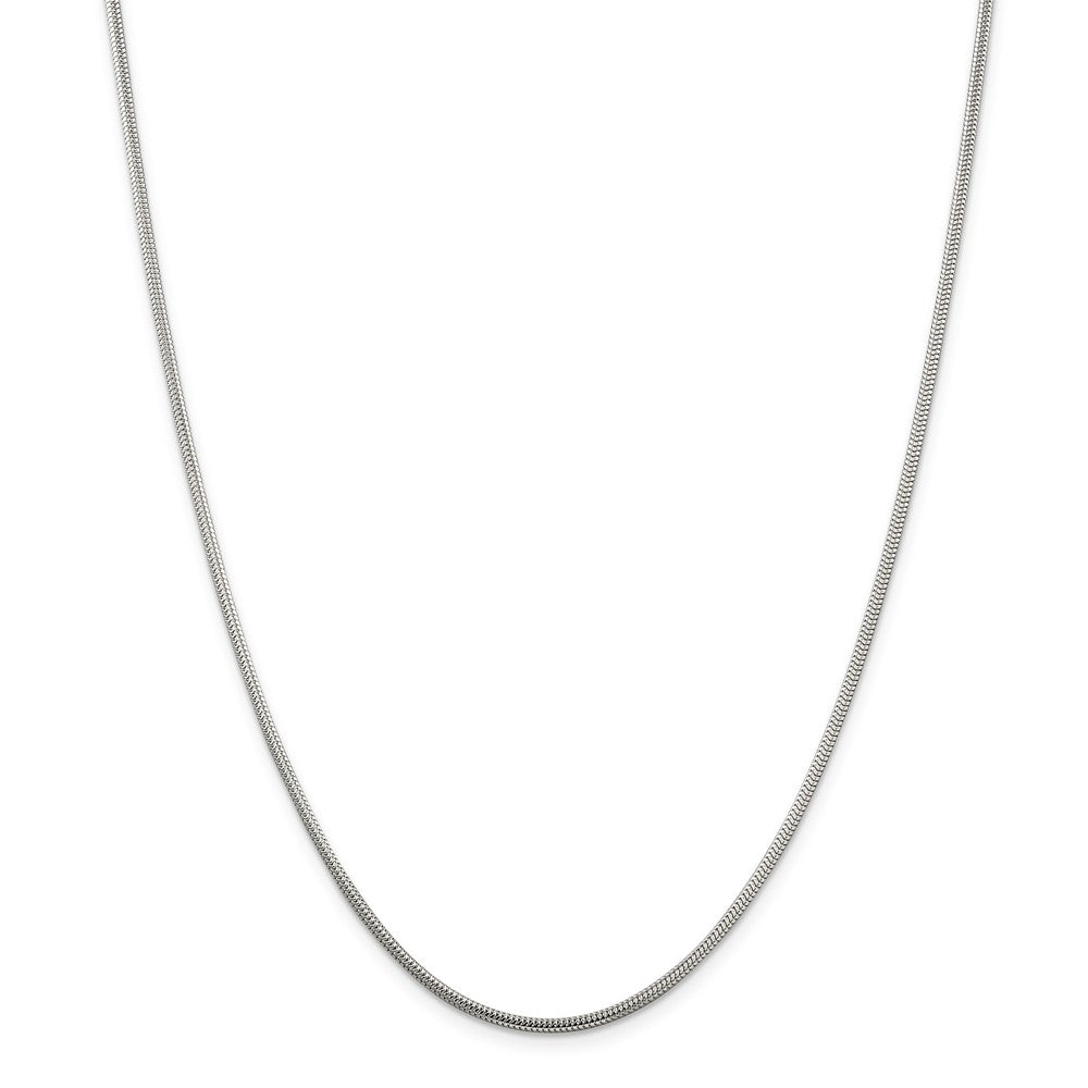 Million Charms 925 Sterling Silver 2mm Round Snake Chain, Chain Length: 18 inches