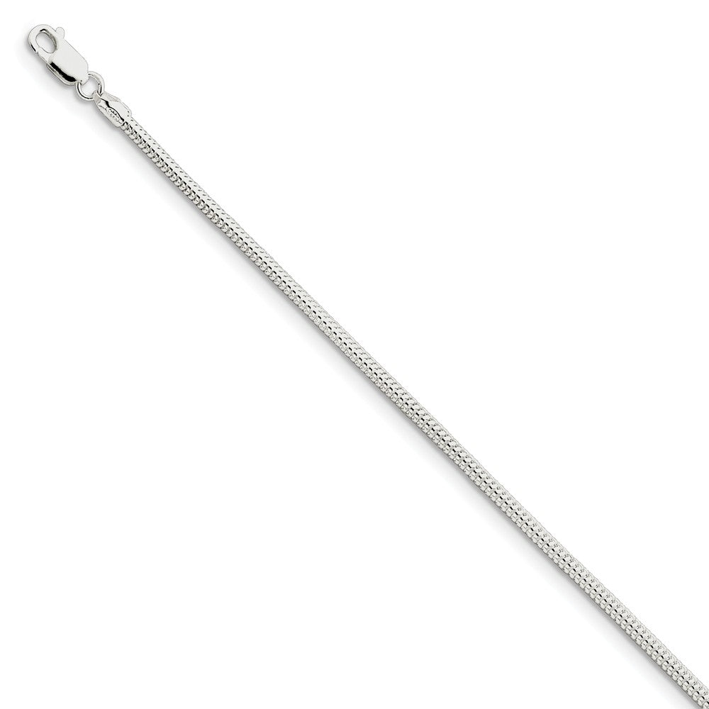 Million Charms 925 Sterling Silver 2.5mm Round Snake Chain, Chain Length: 7 inches