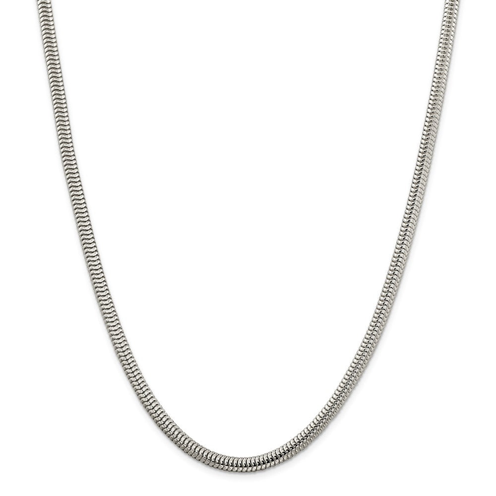 Million Charms 925 Sterling Silver 5mm Round Snake Chain, Chain Length: 18 inches