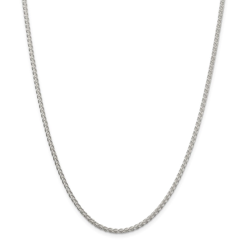Million Charms 925 Sterling Silver 2.5mm Round Spiga Chain, Chain Length: 26 inches