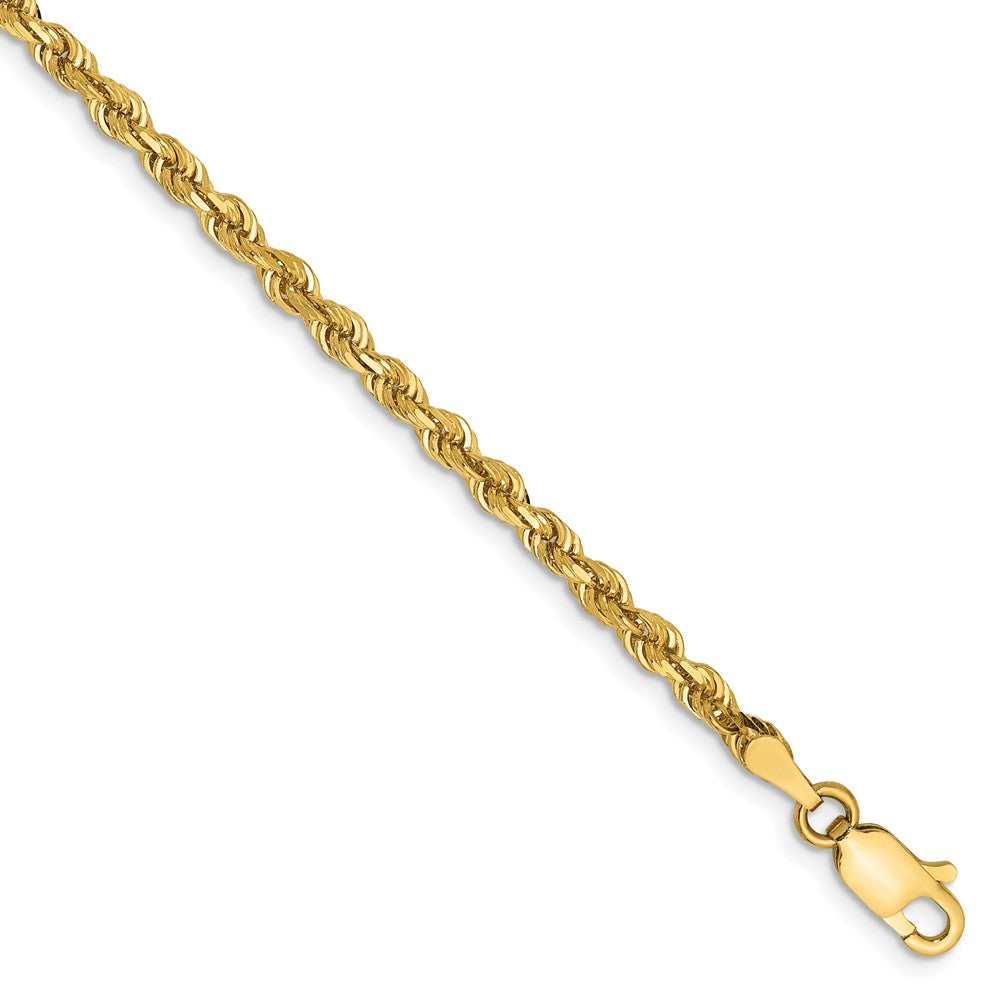 Million Charms 14k Yellow Gold 3.0mm Diamond-Cut Quadruple Rope Chain, Chain Length: 7 inches