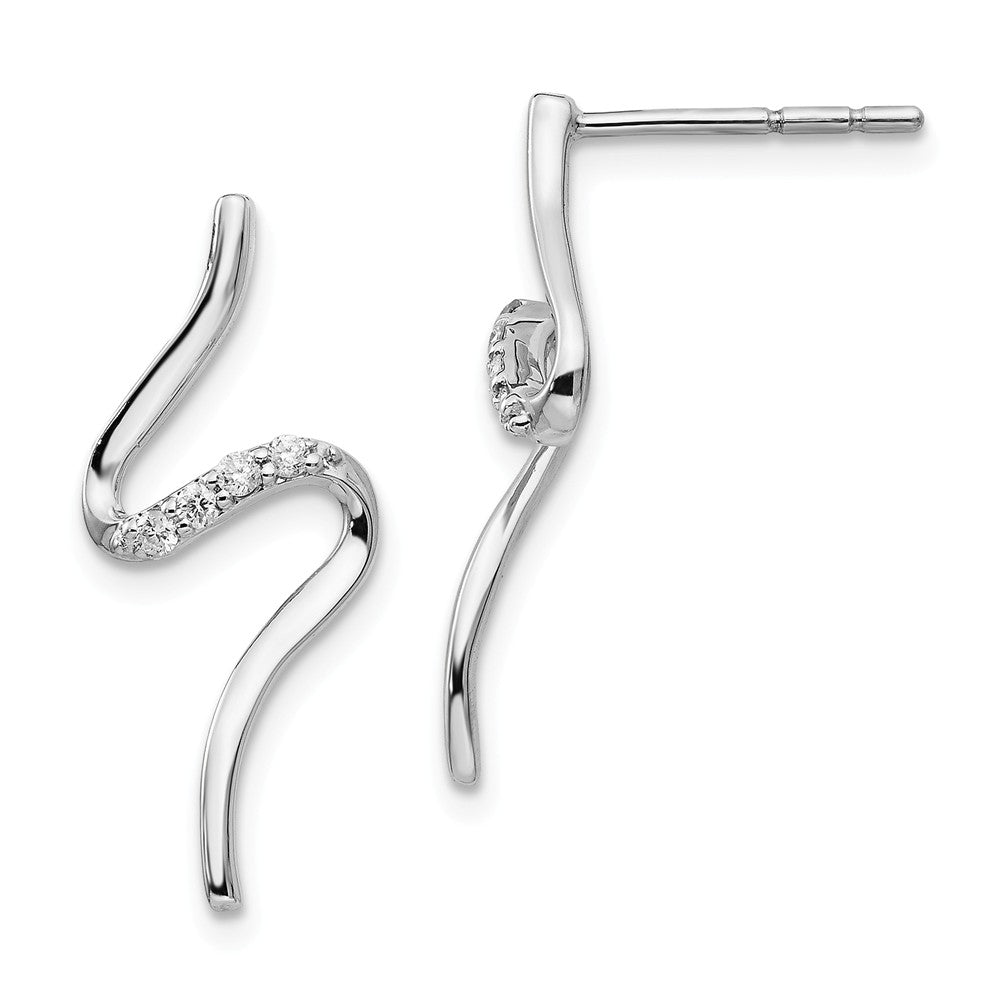 White Ice 925 Sterling Silver Diamond Post Earrings, 22mm x 10mm