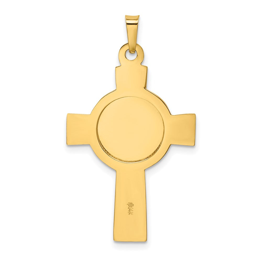 Million Charms 14K Yellow Gold Themed Relgious Cross With Coast Guard Insignia Pendant
