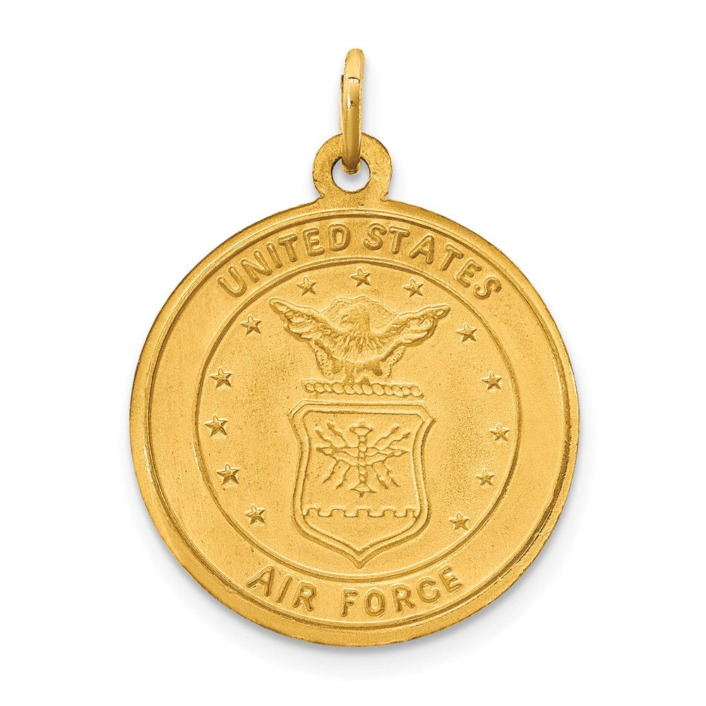 Dije de medalla de San Cristóbal de la Fuerza Aérea de los Estados Unidos de oro amarillo de 14 quilates de Million Charms