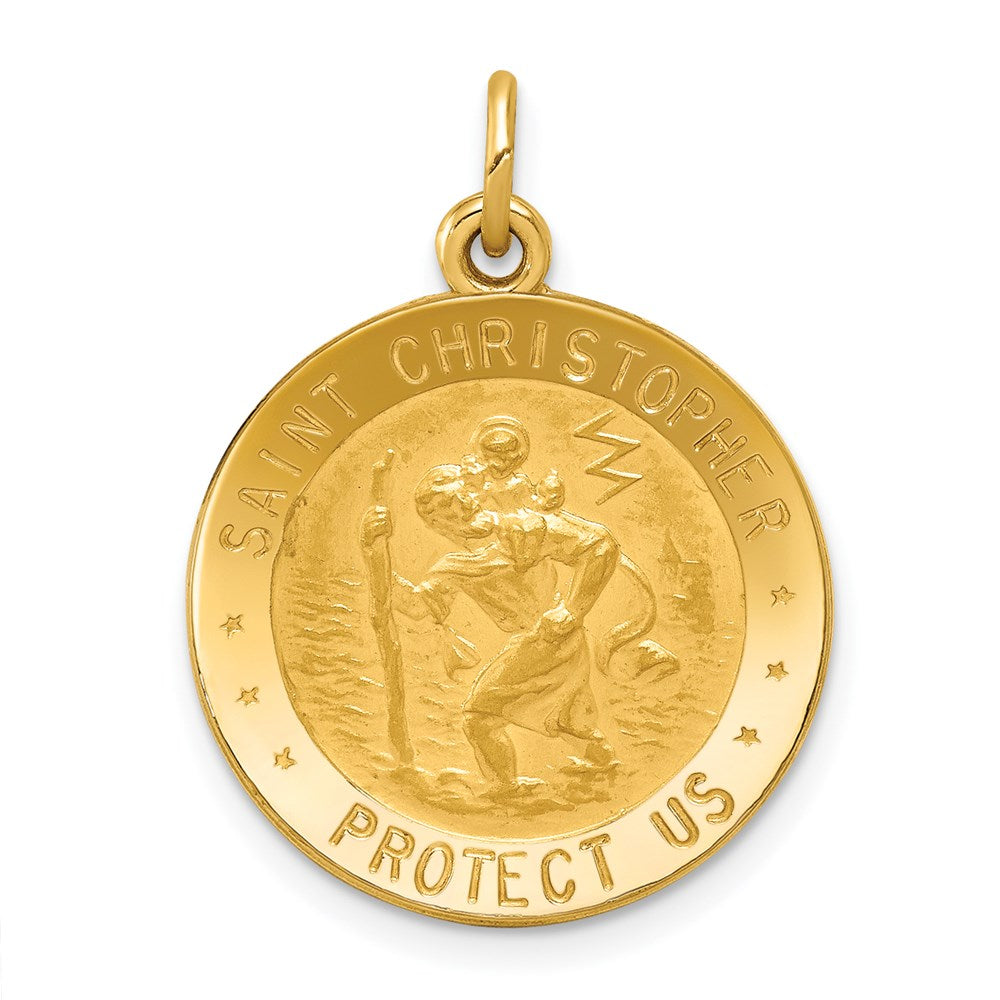 Dije de medalla de San Cristóbal de la Fuerza Aérea de los Estados Unidos de oro amarillo de 14 quilates de Million Charms