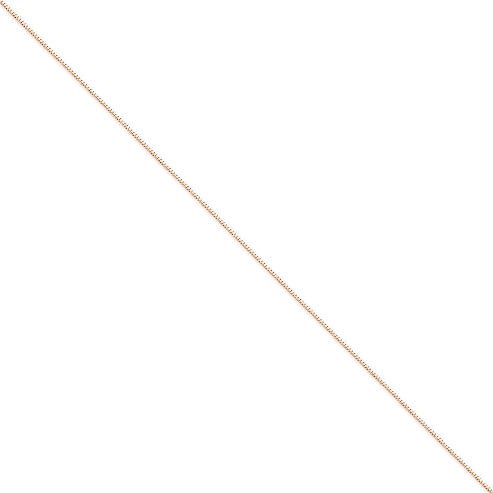 Million Charms 14k Rose Gold .9mm Box Link Chain, Chain Length: 10 inches