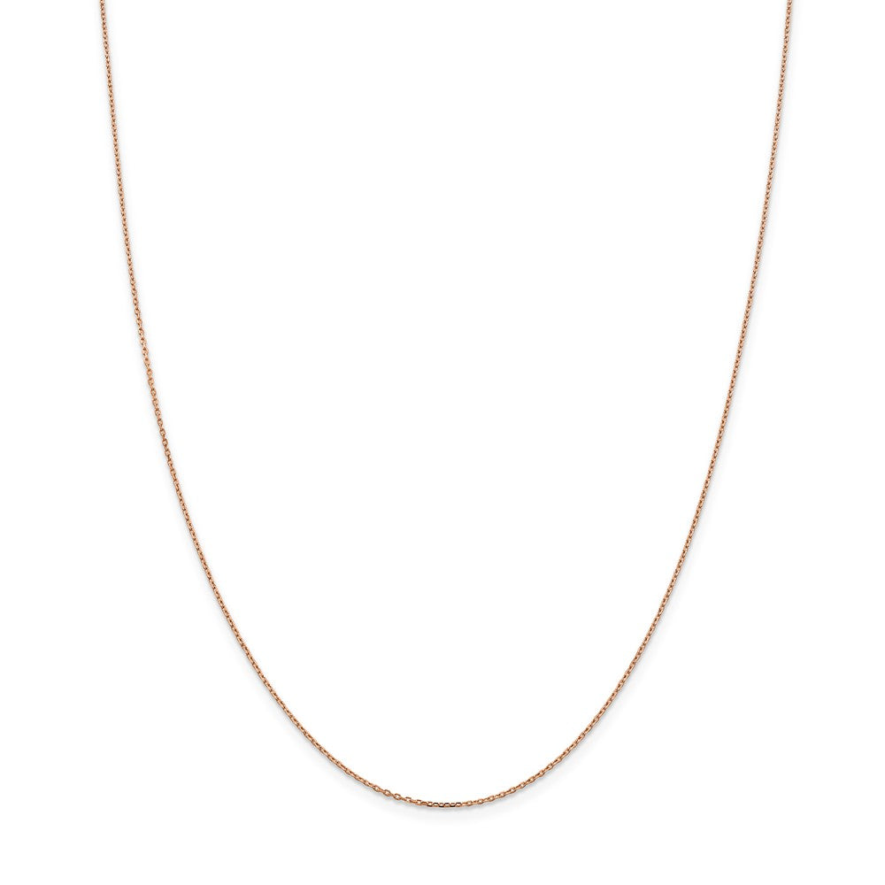 Million Charms 14k Rose Gold, Necklace Chain, 1.0mm Diamond-Cut Cable Chain, Chain Length: 16 inches
