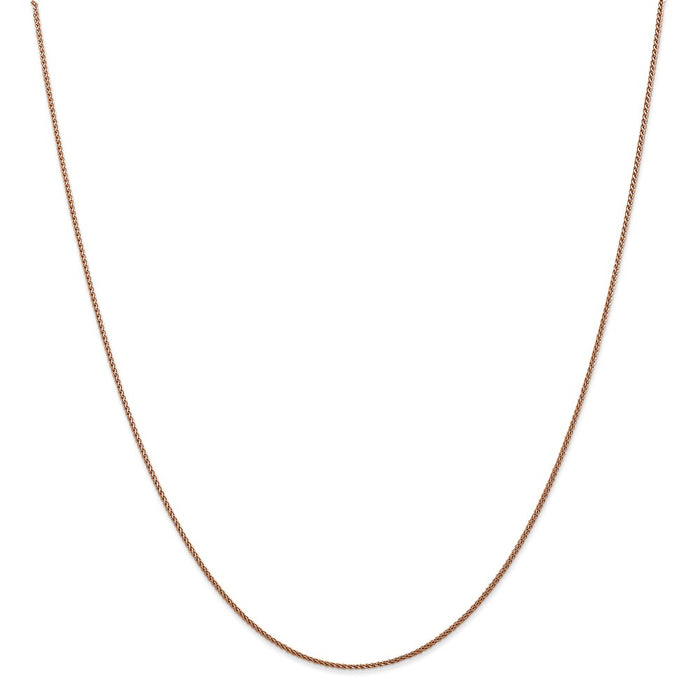 Million Charms 14k Diamond-Cut Rose Gold, Necklace Chain, 1.00mm Spiga Chain, Chain Length: 16 inches
