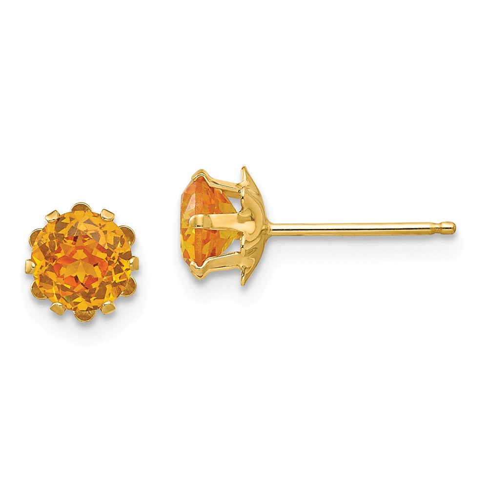 14k Yellow Gold Madi K 5mm Synthetic (Nov) Earrings, 5mm x 5mm