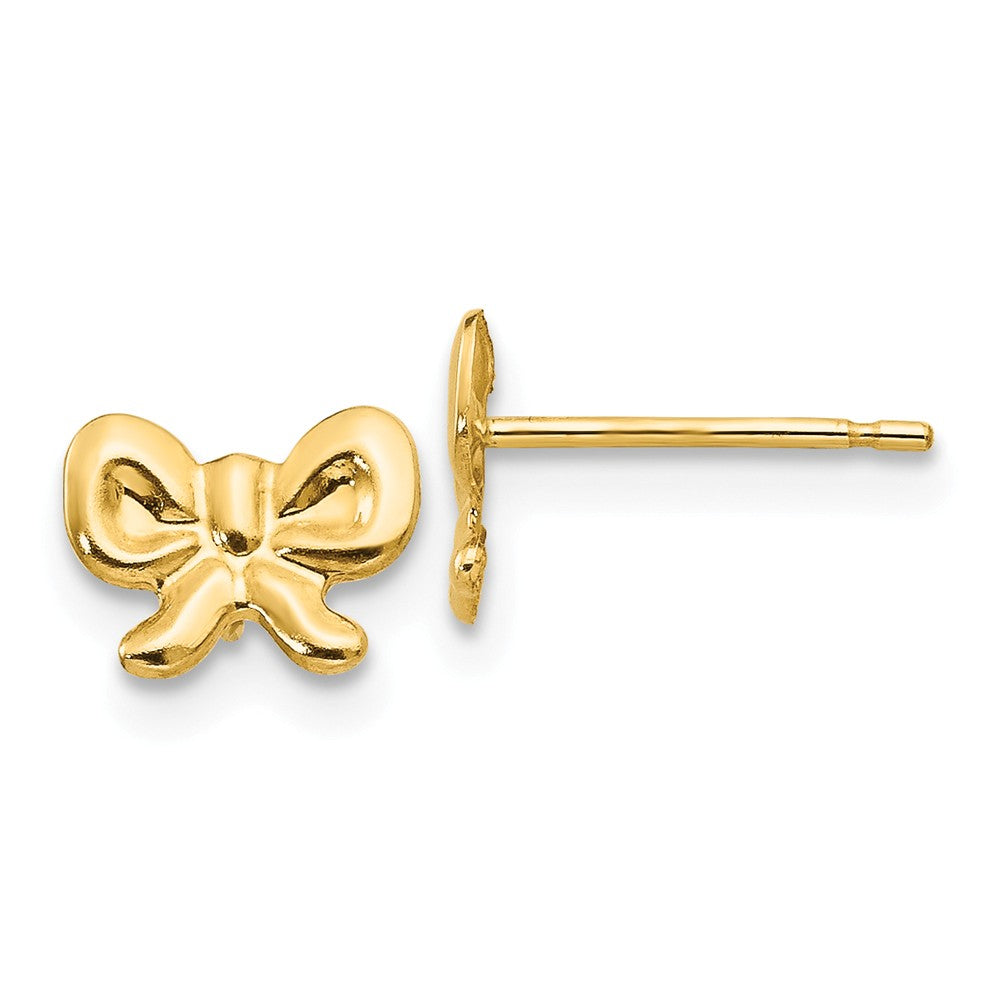 14k Yellow Gold Madi K Bow Post Earrings, 8mm x 6mm