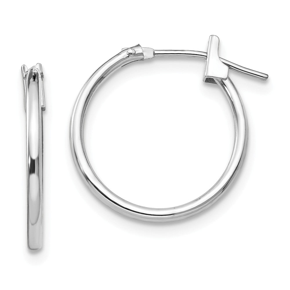 14k White Gold Madi K 1.25mm Hoop Earrings, 15mm x 1.25mm
