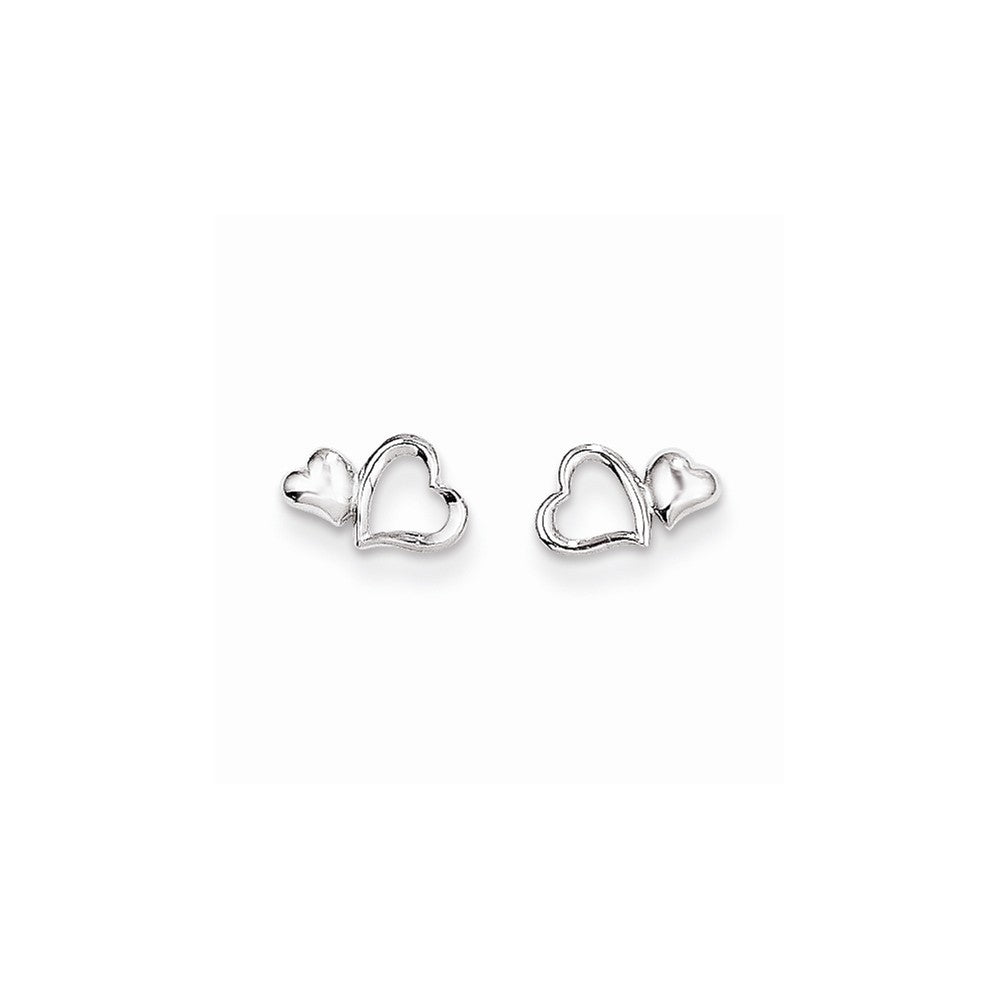 14k Madi K White Gold Heart Dangle Post Earrings, 5mm x 8mm