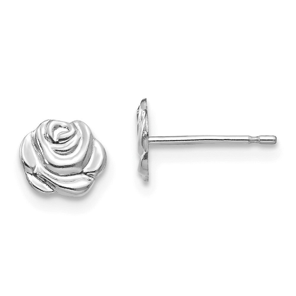 14k White Gold Madi K Polished Rose Post Earrings, 5mm x 5mm