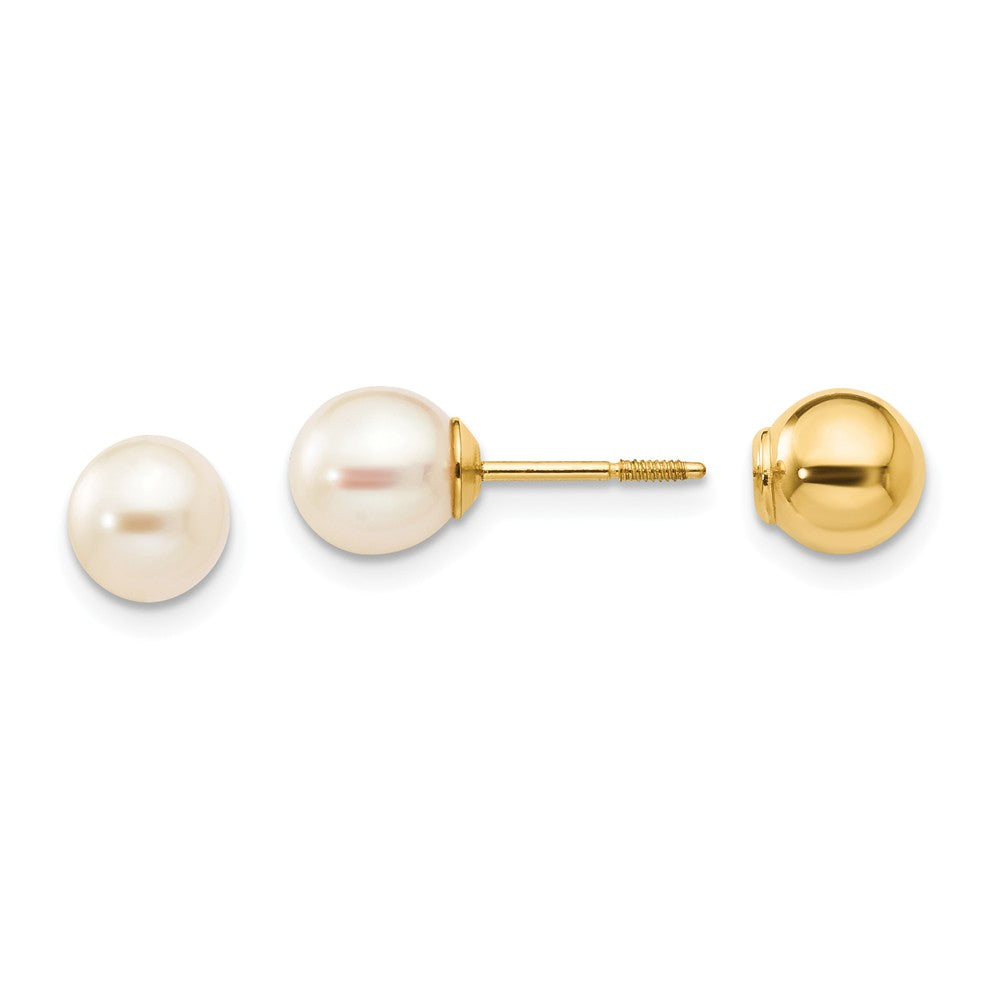14k Yellow Gold Madi K Reversible Freshwater Cultured Pearl & Bead Earrings, 6mm x 6mm