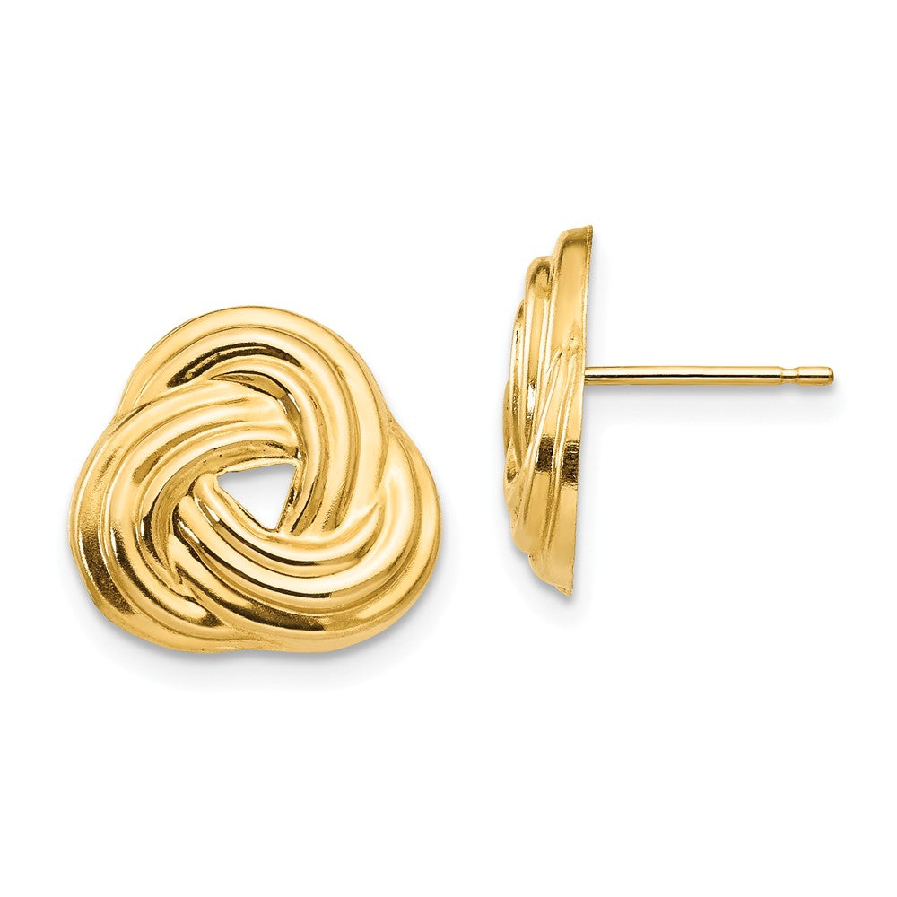 14k Yellow Gold Madi K Love Knot Post Earrings, 13mm x 14mm