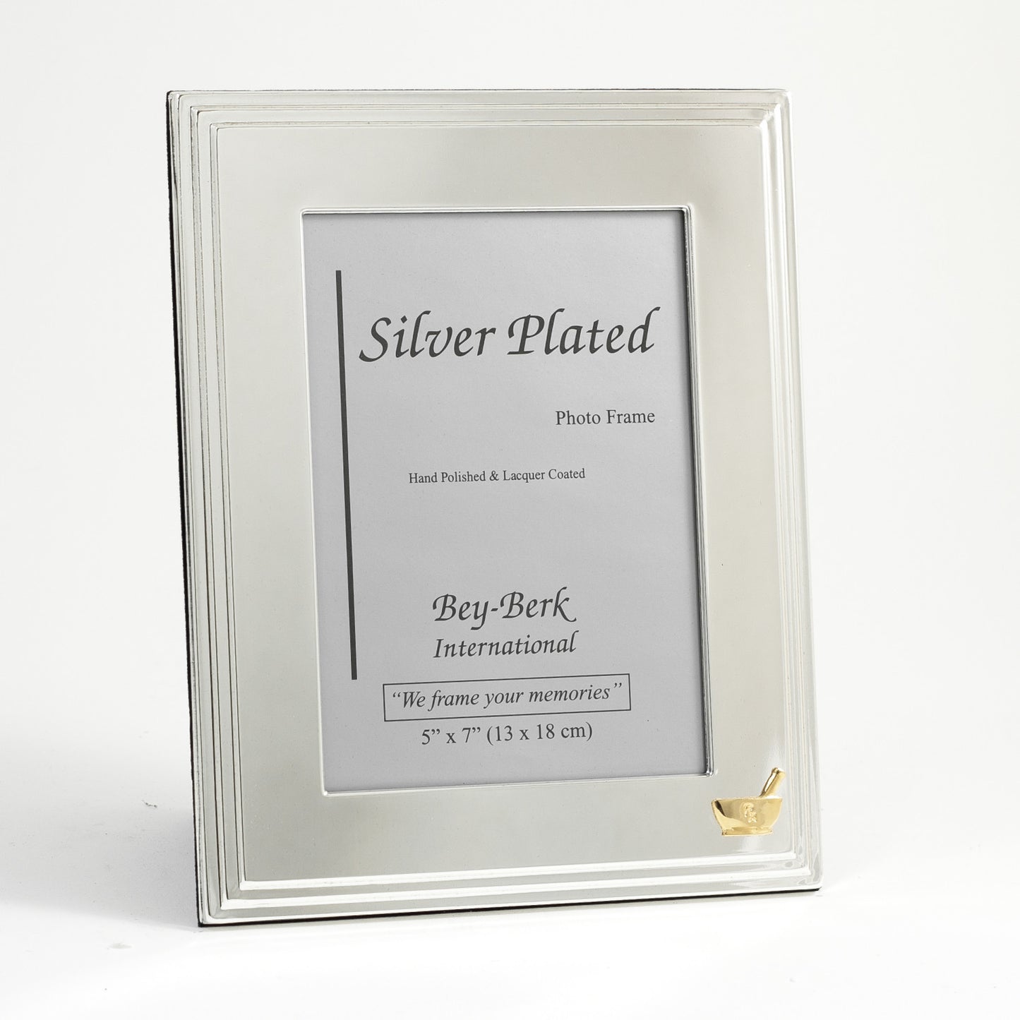 Occasion Gallery Silver Color Silver Plated 5"x7" Picture Frame with "Pharmacy" Emblem and Easel Back. 7.5 L x 0.25 W x 9.65 H in.