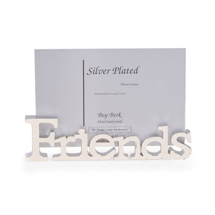 Occasion Gallery Silver Color Silver Plated 4"x6" "Friends" Picture Frame. 6.75 L x 0.5 W x 4.75 H in.