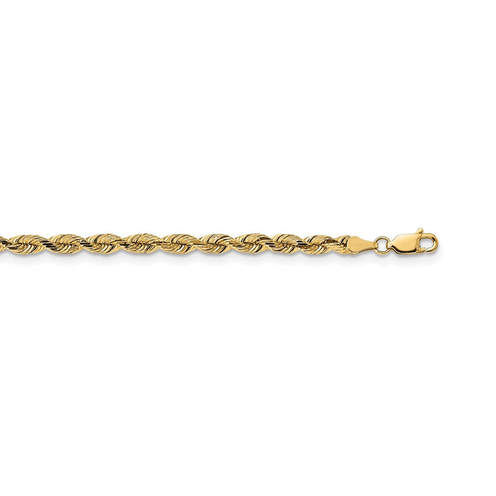 Million Charms 14k Yellow Gold, Necklace Chain, 3.75mm Diamond-Cut Silky Rope Chain, Chain Length: 20 inches