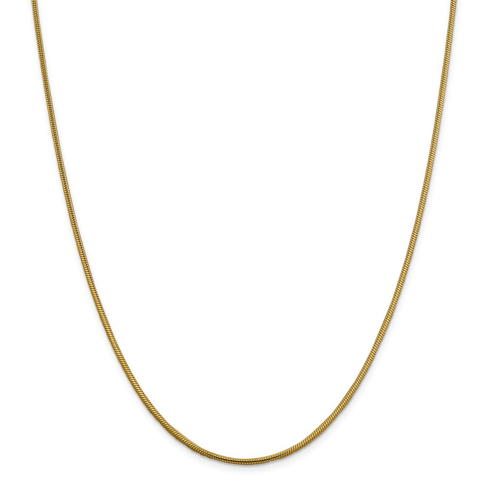 Million Charms 14k Yellow Gold, Necklace Chain, 1.85mm Round Snake Chain, Chain Length: 30 inches