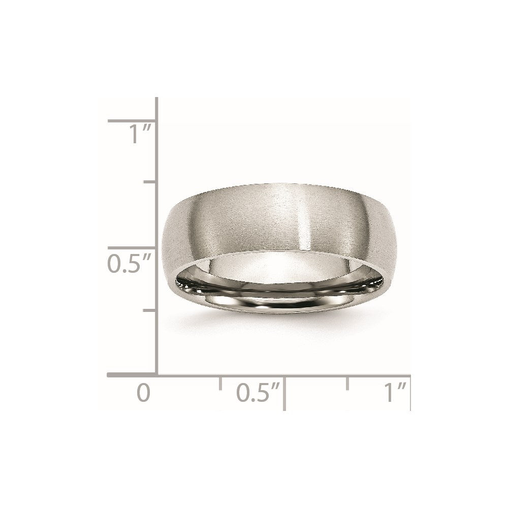 Unisex Fashion Jewelry, Chisel Brand Stainless Steel 7mm Brushed Ring Band