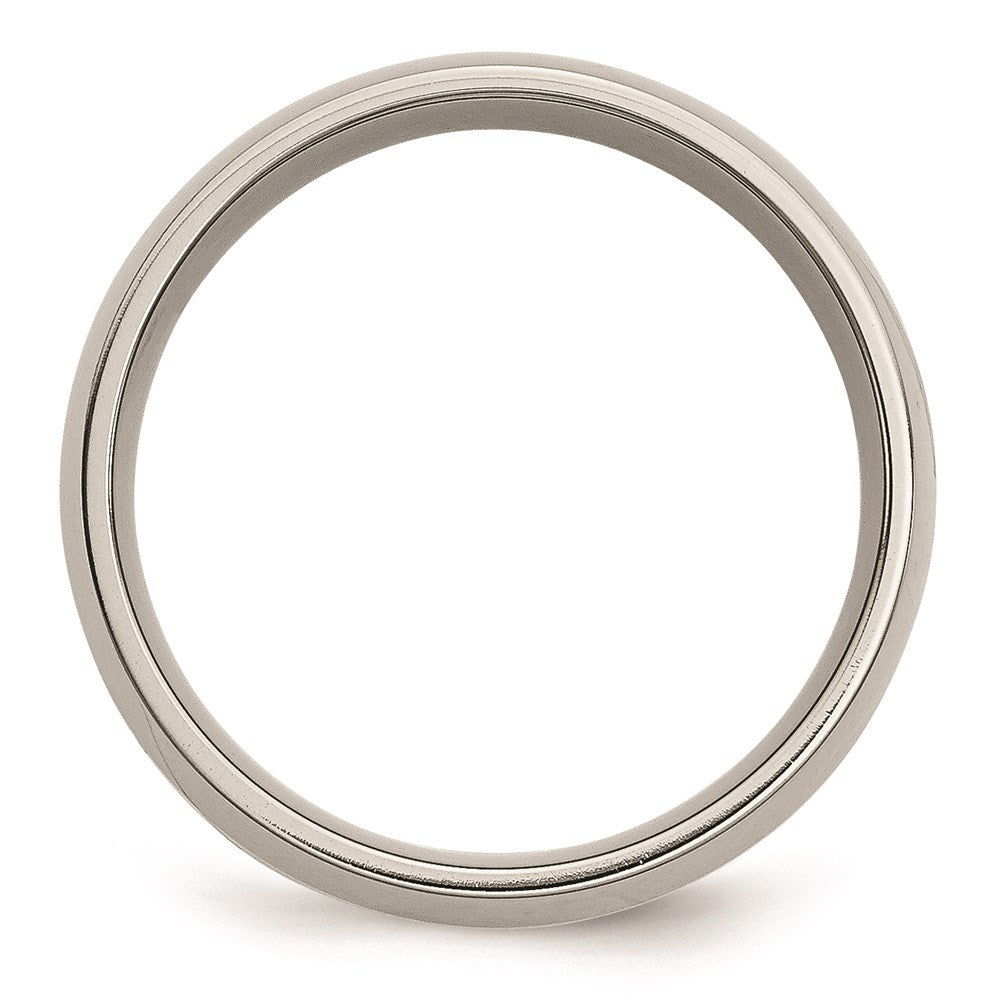 Unisex Fashion Jewelry, Chisel Brand Stainless Steel and 14k Yellow Inlay 8mm Polished Ring Band