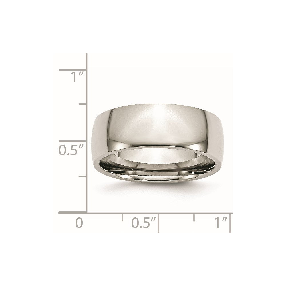 Unisex Fashion Jewelry, Chisel Brand Stainless Steel 8mm Polished Ring Band