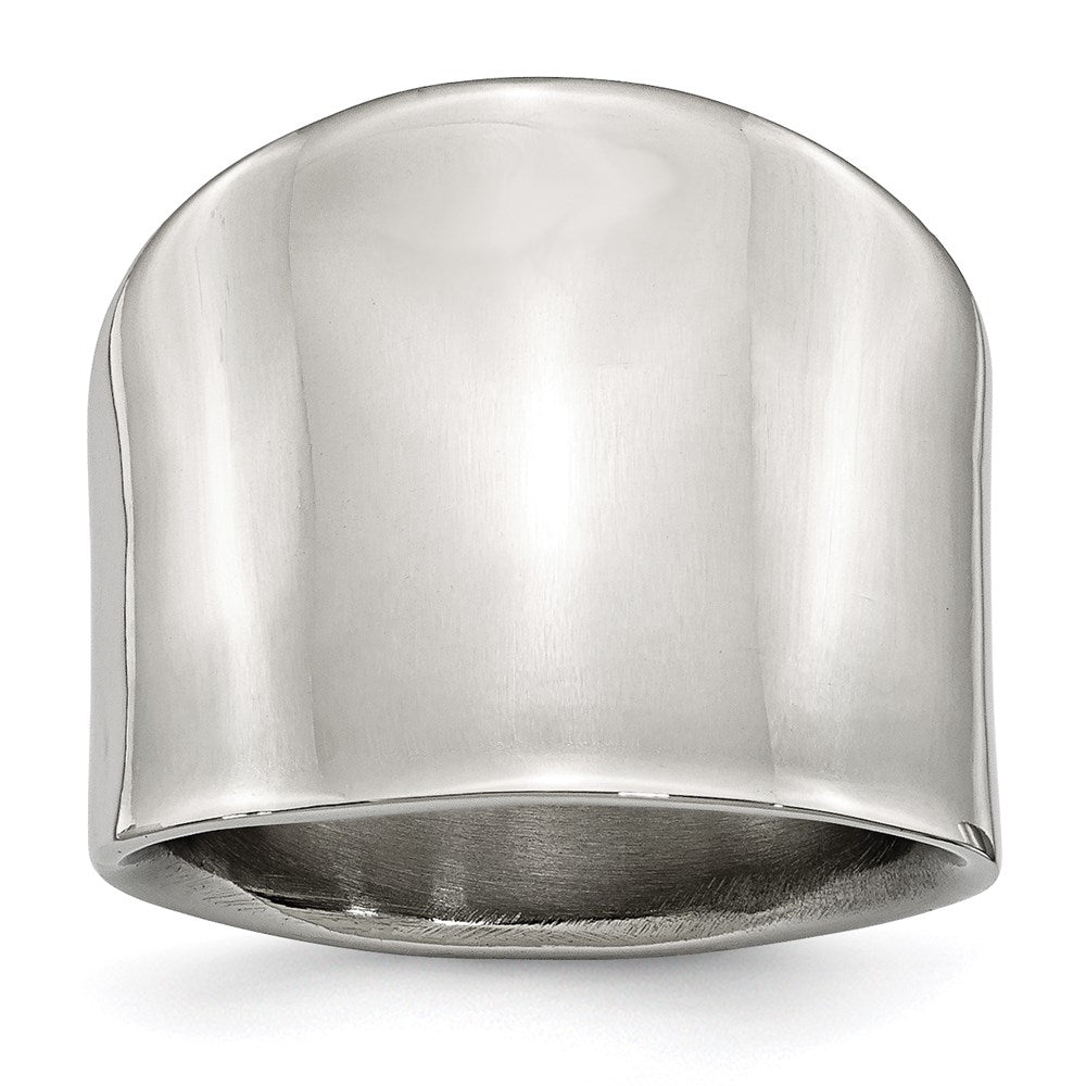 Joyería de moda para mujer, anillo de acero inoxidable pulido marca Chisel