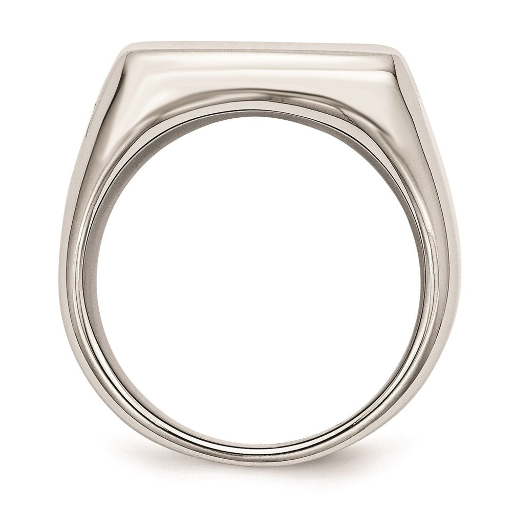 Men's Fashion Jewelry, Chisel Brand Stainless Steel Polished Rectangular Ring