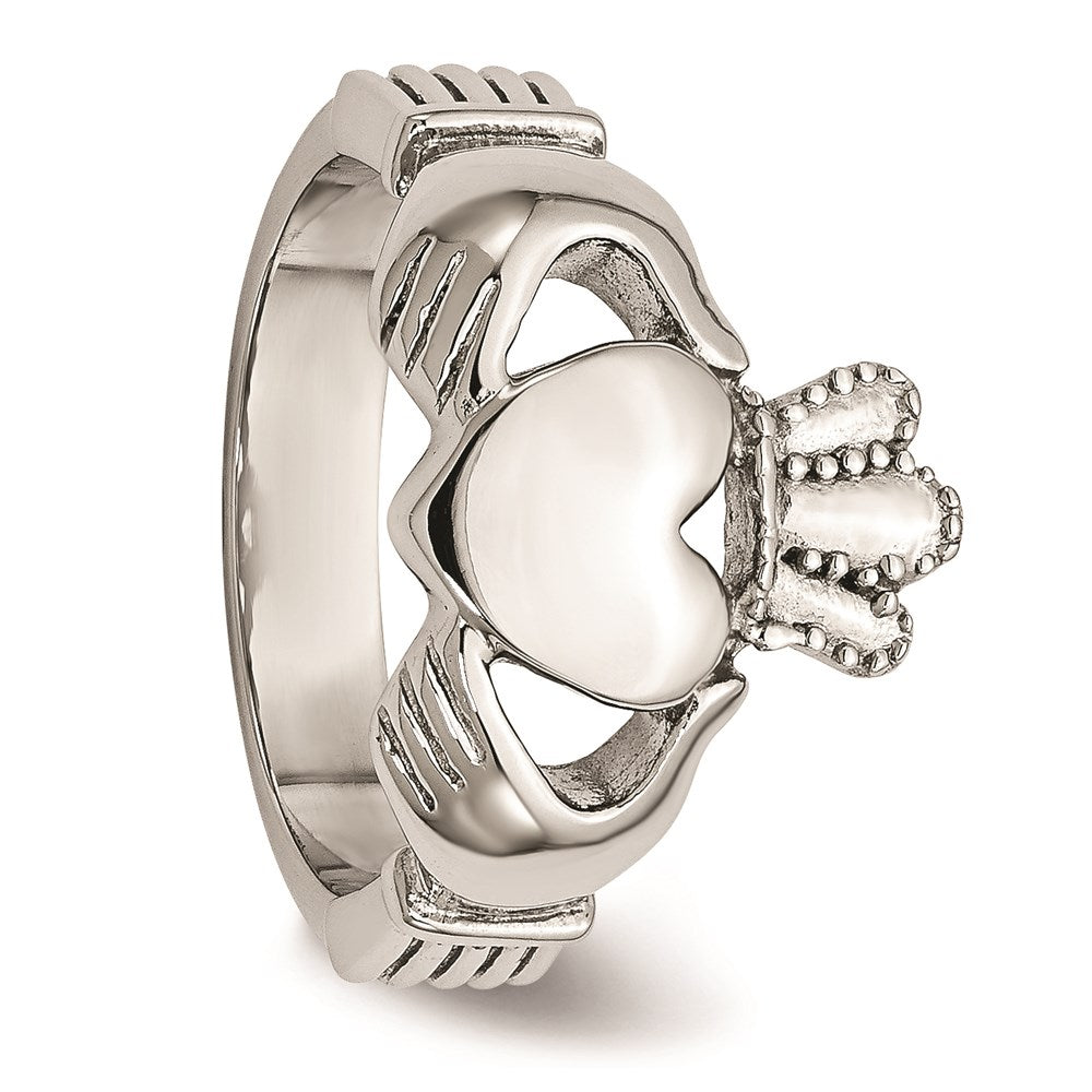 Unisex Fashion Jewelry, Chisel Brand Stainless Steel Polished Claddagh Ring