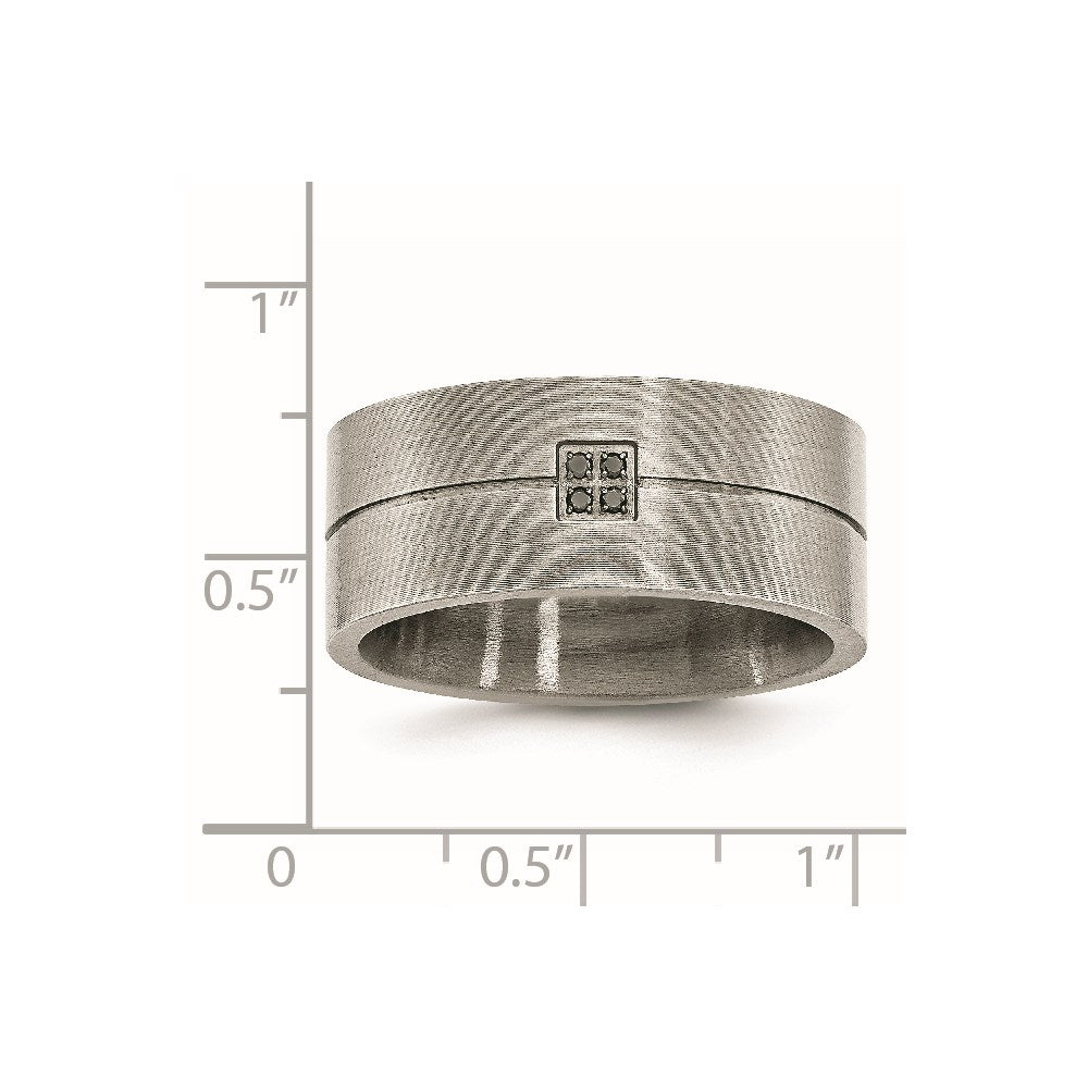 Unisex Fashion Jewelry, Chisel Brand Stainless Steel Matte Black Diamond Ring Band