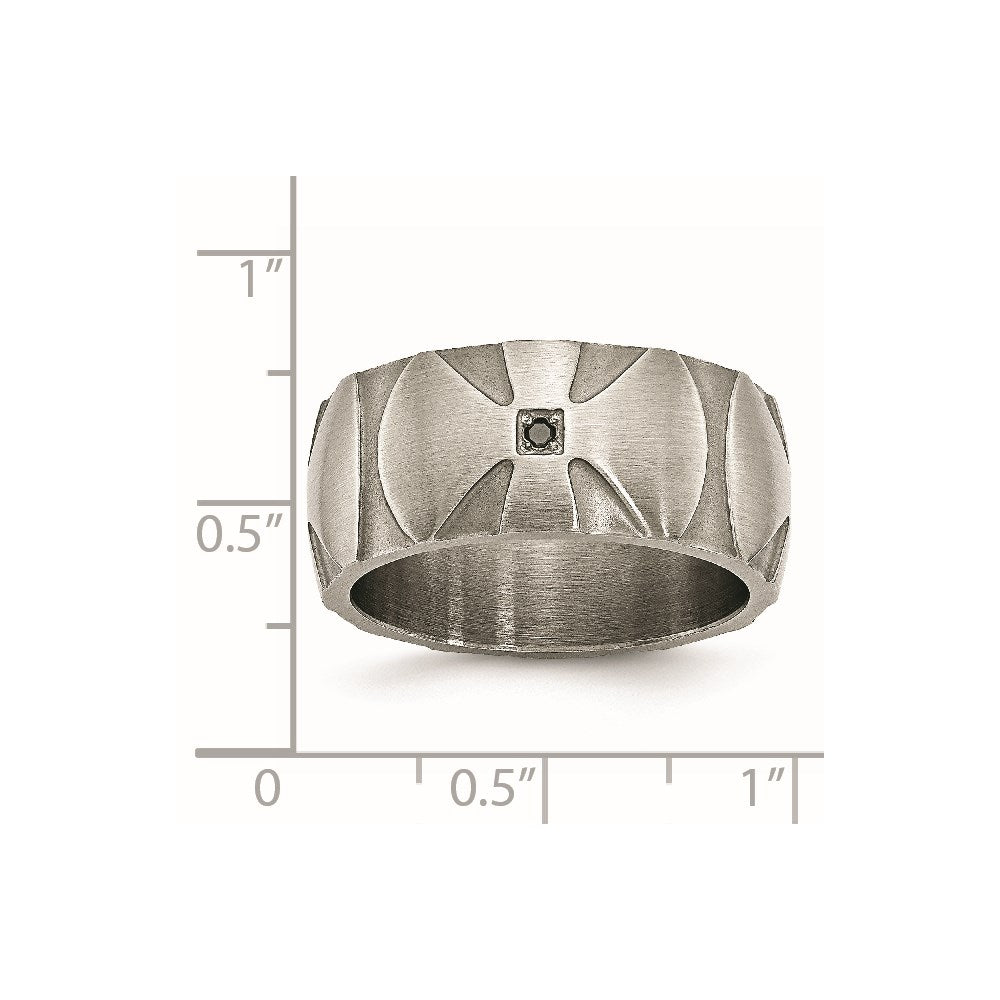 Unisex Fashion Jewelry, Chisel Brand Stainless Steel Matte/Antiqued Diamond Ring Band