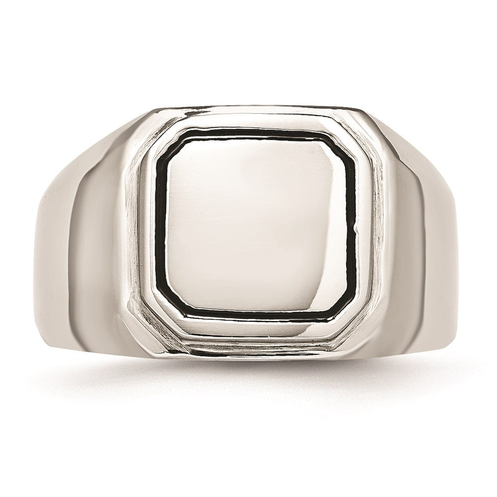 Men's Fashion Jewelry, Chisel Brand Stainless Steel Polished Black Enameled Ring
