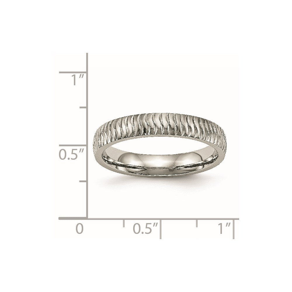 Unisex Fashion Jewelry, Chisel Brand Stainless Steel Polished Textured Ring