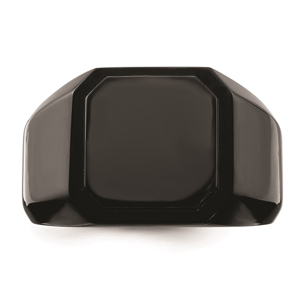 Men's Fashion Jewelry, Chisel Brand Stainless Steel Polished Black IP-plated Signet Ring