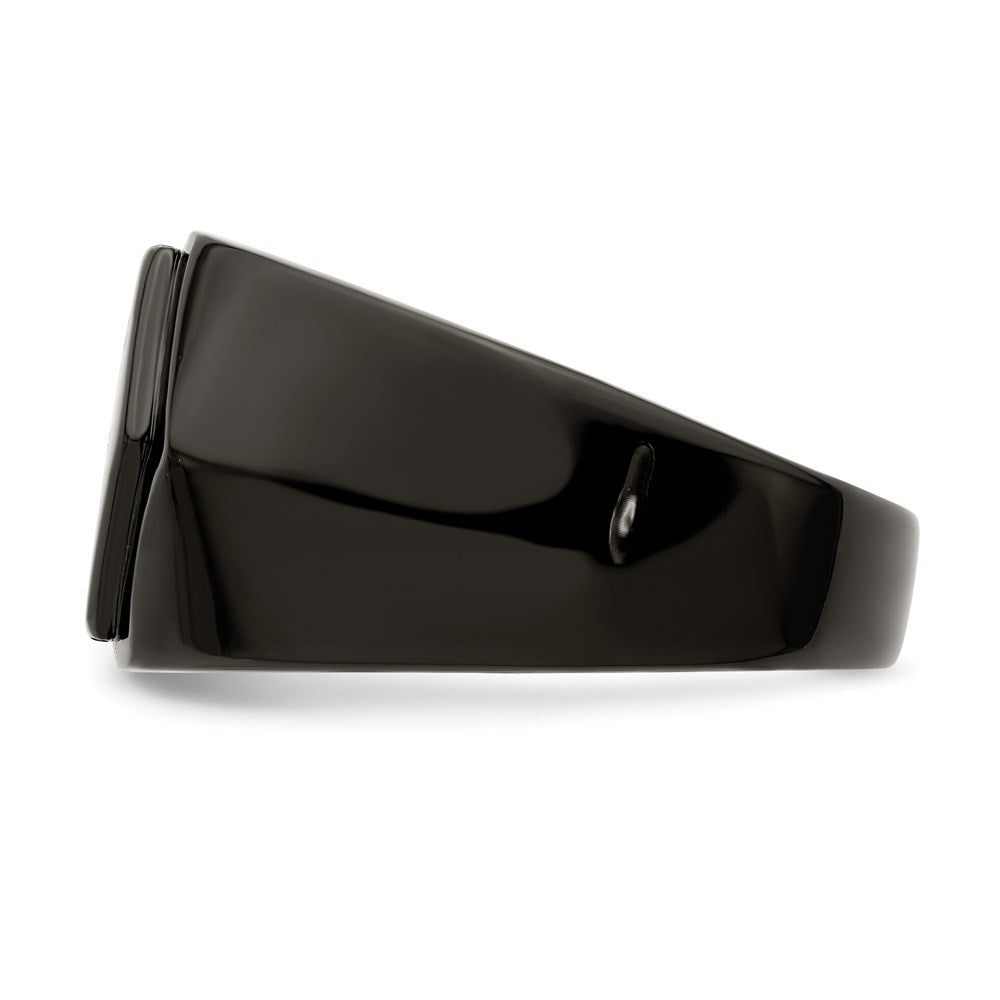 Men's Fashion Jewelry, Chisel Brand Stainless Steel Polished Black IP-plated Signet Ring