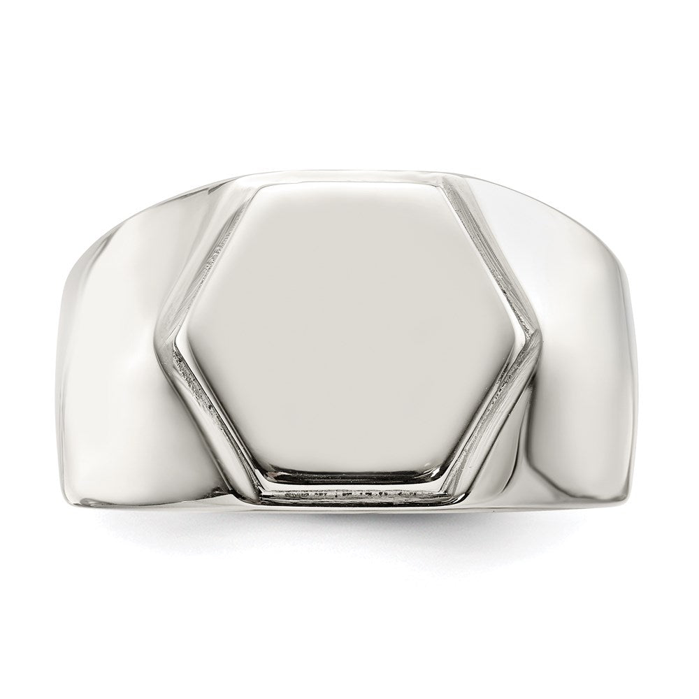 Men's Fashion Jewelry, Chisel Brand Stainless Steel Polished Signet Ring