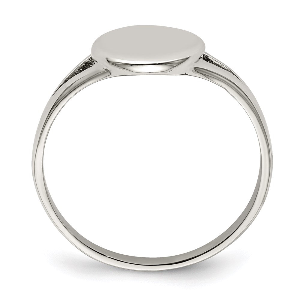 Joyería de moda para mujer, anillo de disco ovalado pulido de acero inoxidable de la marca Chisel