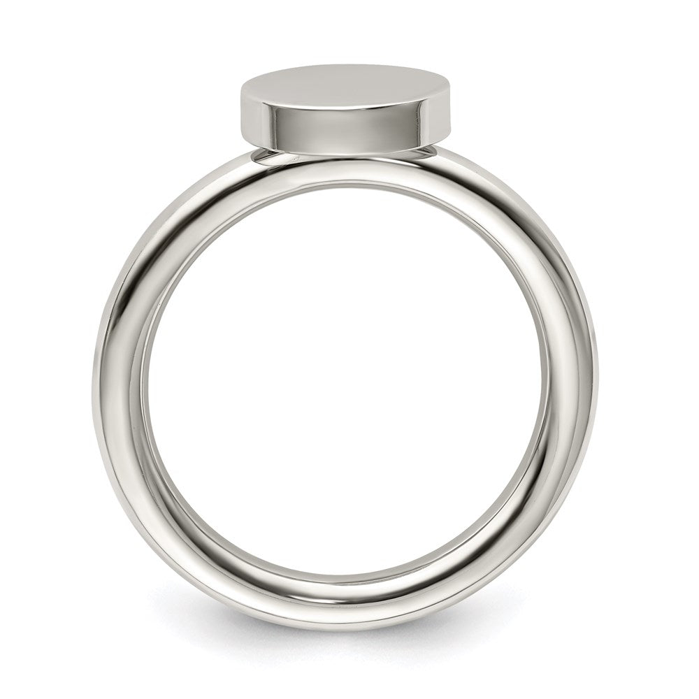 Joyería de moda para mujer, anillo circular pulido de acero inoxidable de la marca Chisel