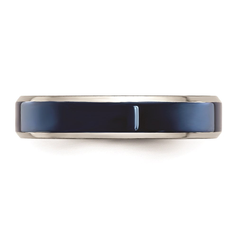 Men's Fashion Jewelry, Chisel Brand Stainless Steel Polished Blue IP-plated 5.00mm Ring Band