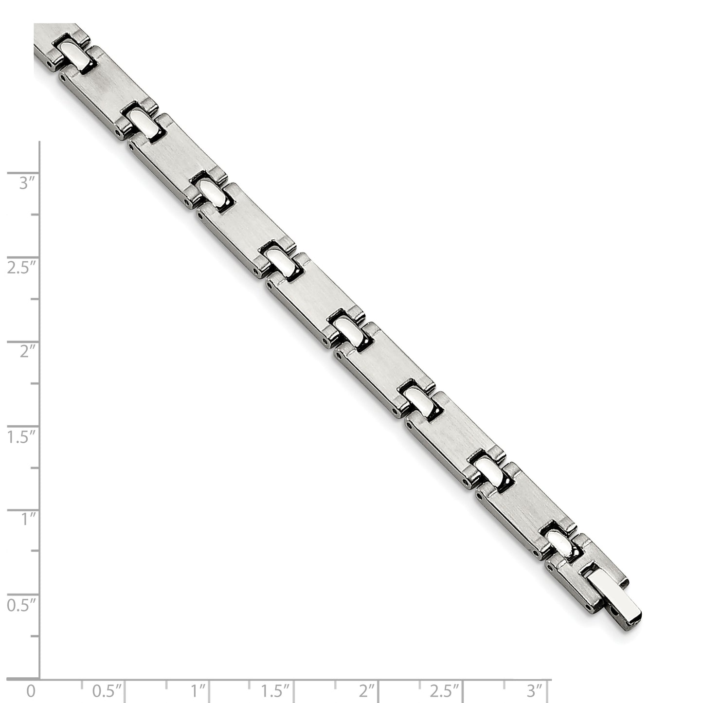 Chisel Brand Jewelry, Stainless Steel Brushed and Polished 8.5in Men's Bracelet