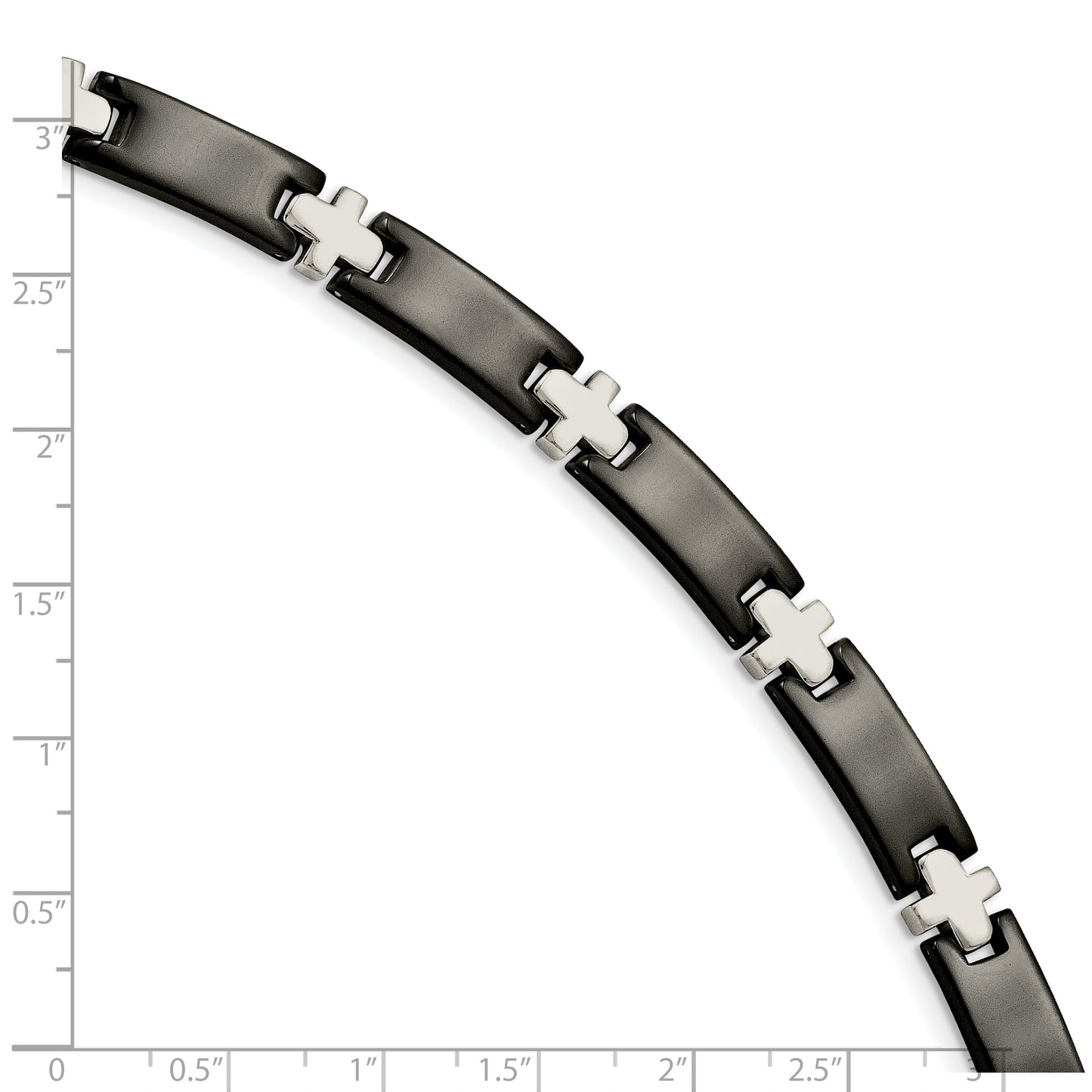 Chisel Brand Jewelry, Stainless Steel Black-plated 8in Men's Bracelet