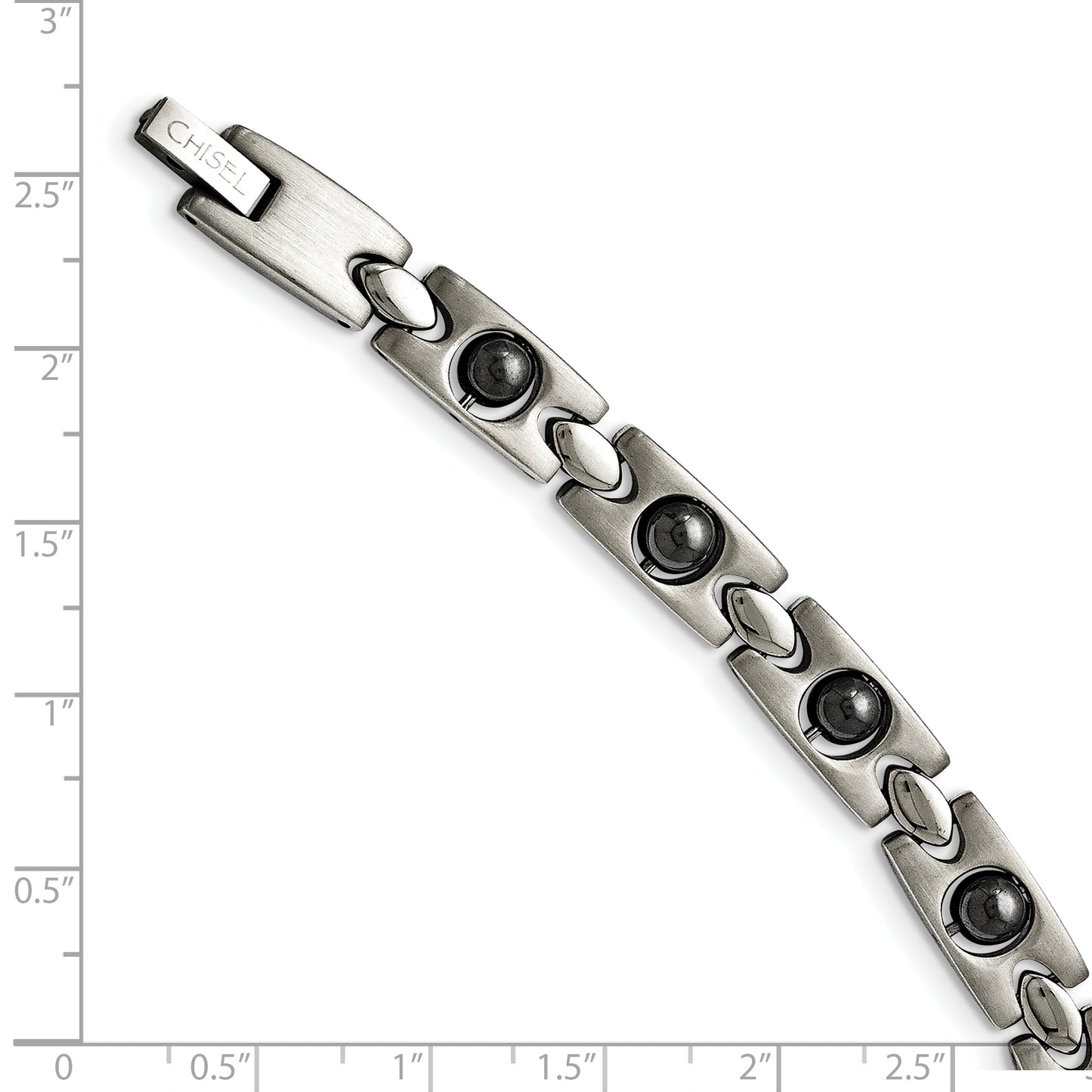 Chisel Brand Jewelry, Stainless Steel Magnetic Ball Accent Men's Bracelet