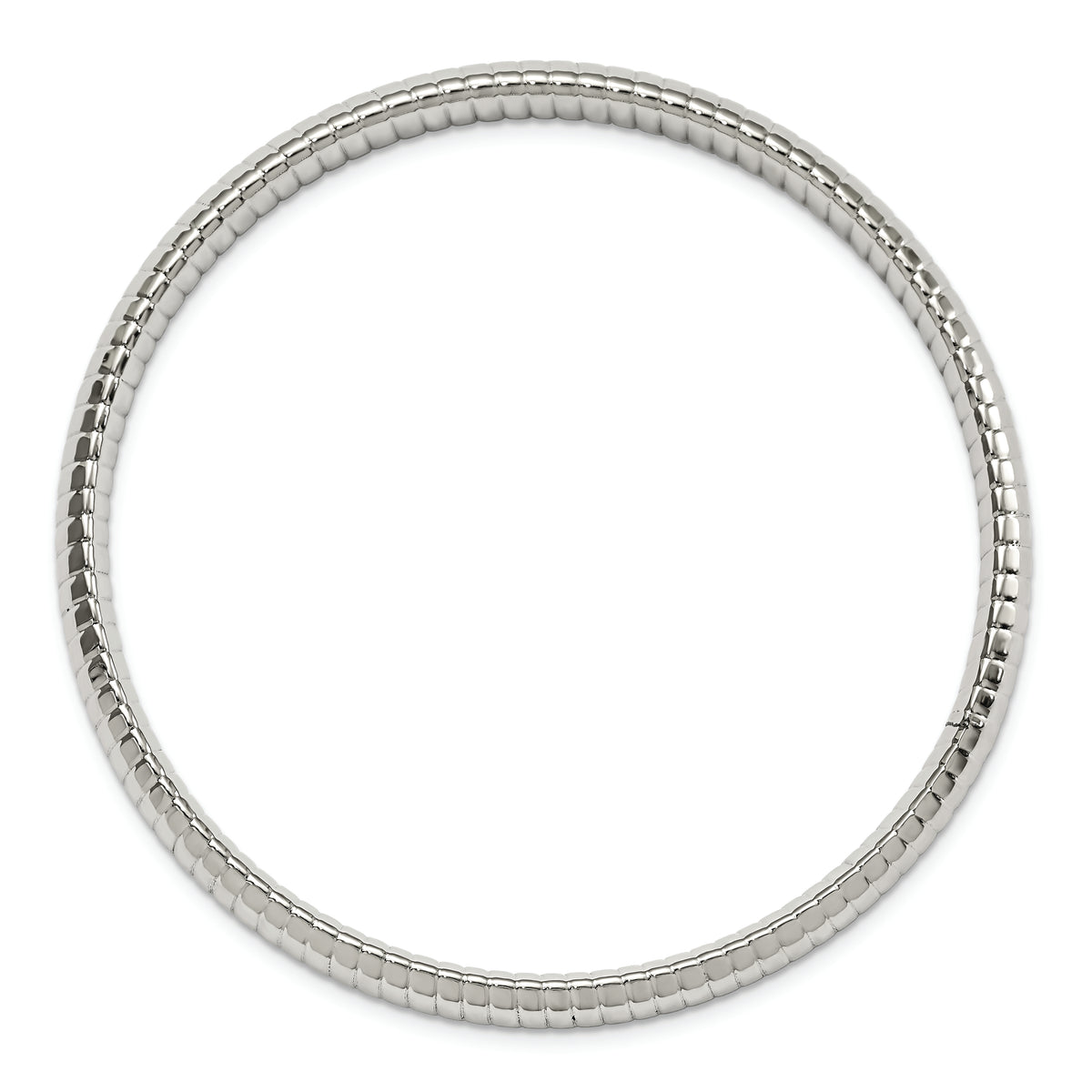 Chisel Brand Jewelry, Stainless Steel Textured Hollow Slip-on Bangle
