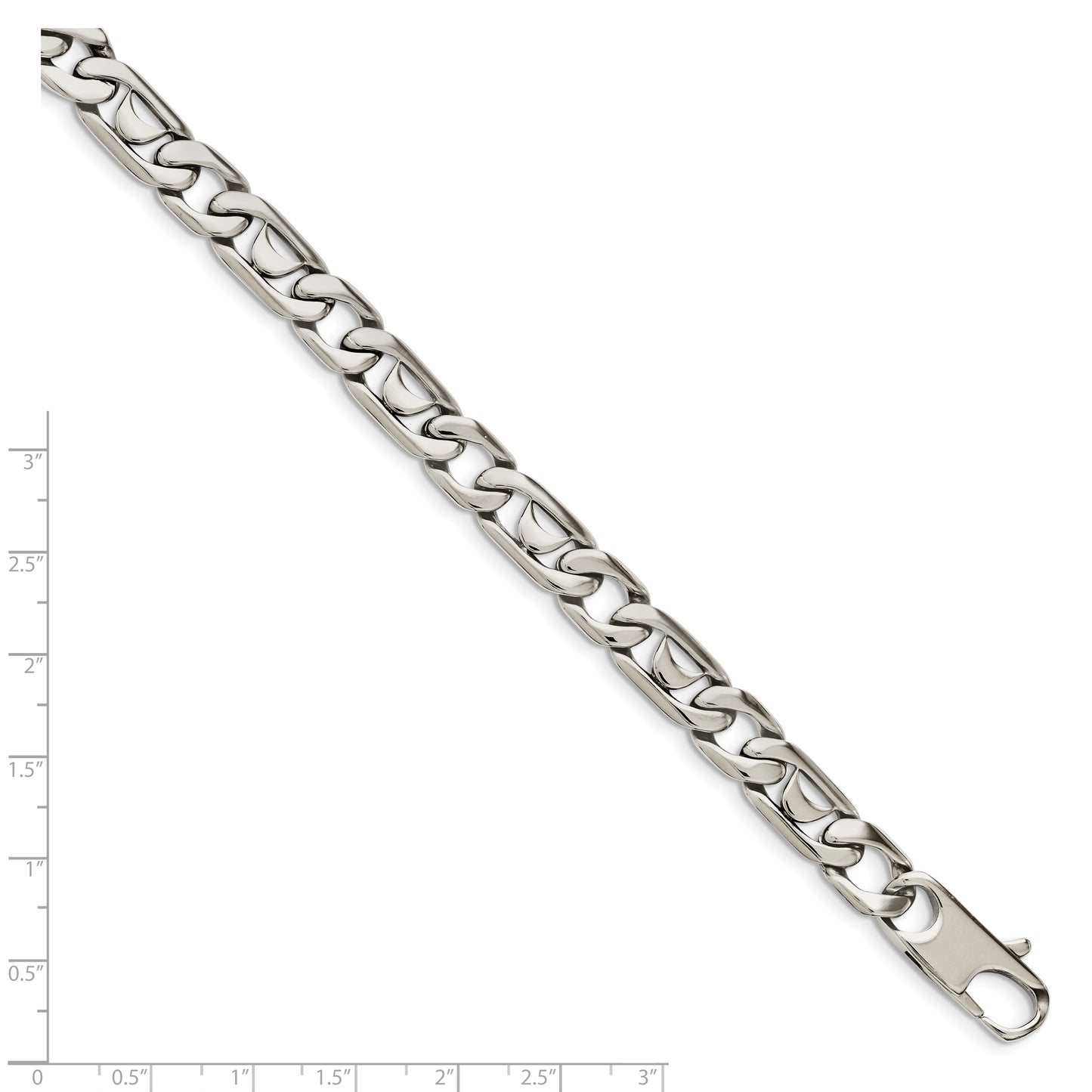 Chisel Brand Jewelry, Stainless Steel Polished Links Bracelet