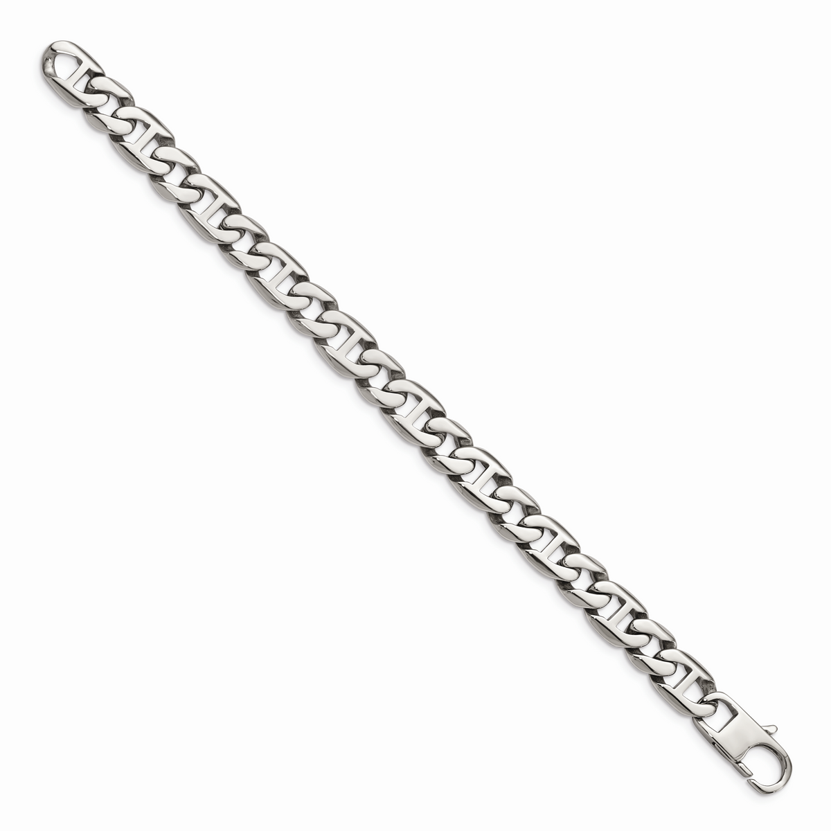 Pulsera de eslabones pulidos de acero inoxidable, marca Chisel