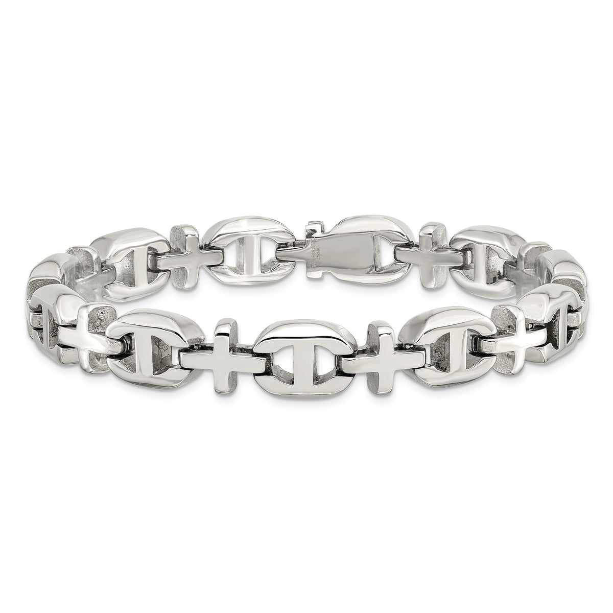 Pulsera de acero inoxidable pulido de 8.5 pulgadas, marca Chisel Jewelry