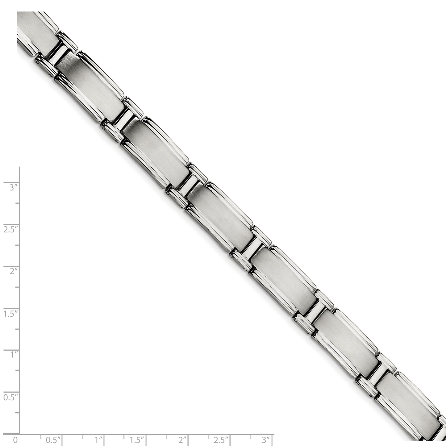 Chisel Brand Jewelry, Stainless Steel Brushed and Polished 9.25in Men's Bracelet